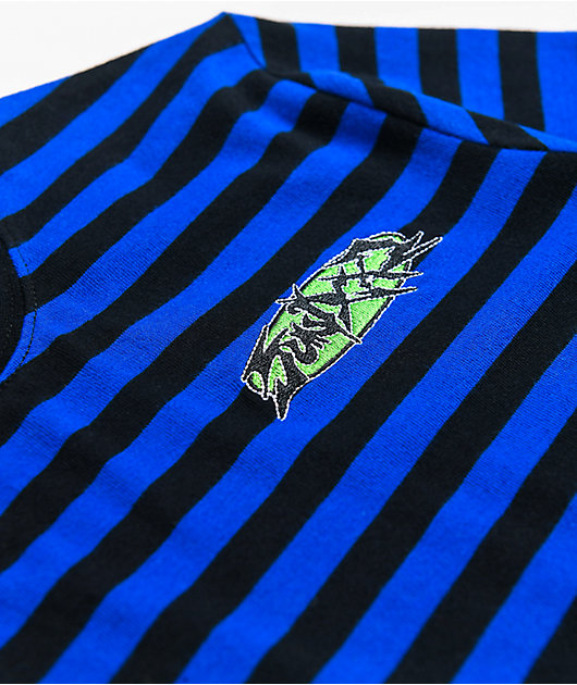 SWIXXZ Tour Staff Black & Blue Stripe Long Sleeve T-Shirt