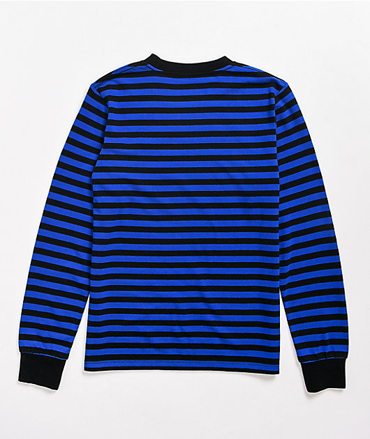SWIXXZ Tour Staff Black & Blue Stripe Long Sleeve T-Shirt
