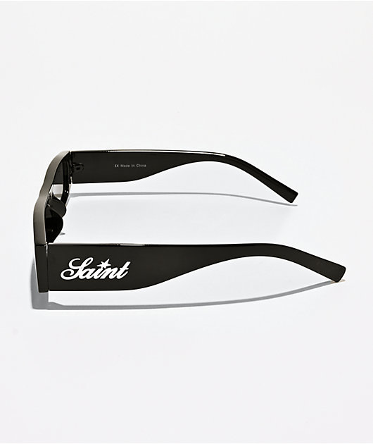 Saint Black Rectangle Sunglasses