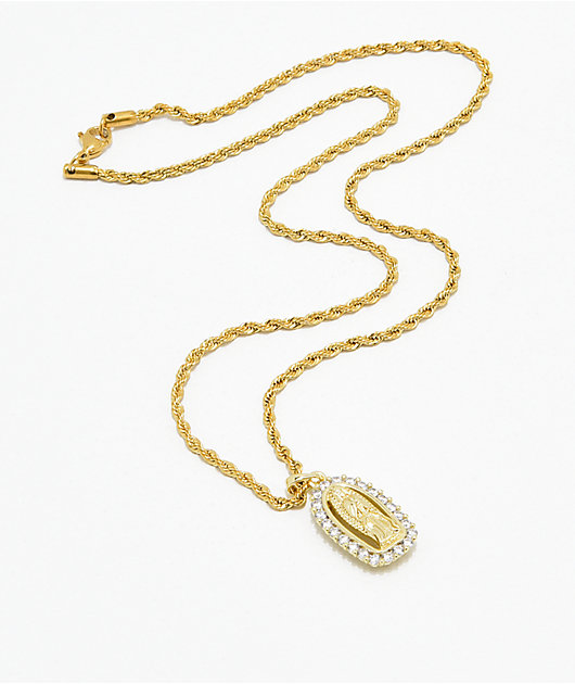 Saint Midas Diamond Guadalupe Pendant 