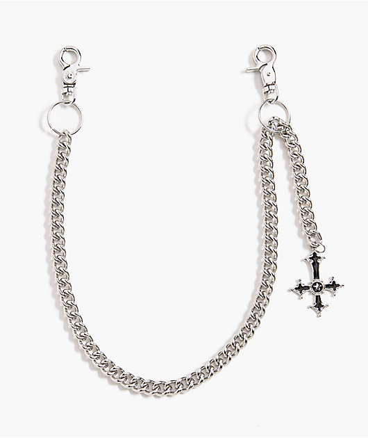 18KT チェーン Saint Midas Gothic Cross Silver Pocket Chain | Zumiez