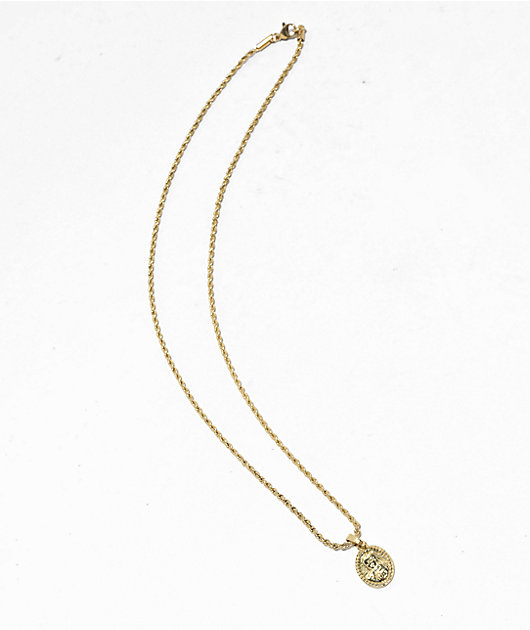 Saint Midas Guadalupe 20" Gold Chain Necklace