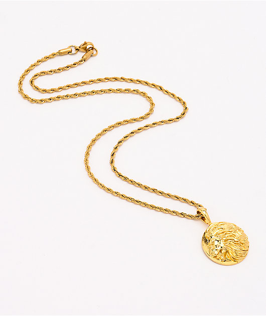Saint Midas Lion Medallion Yellow Gold 