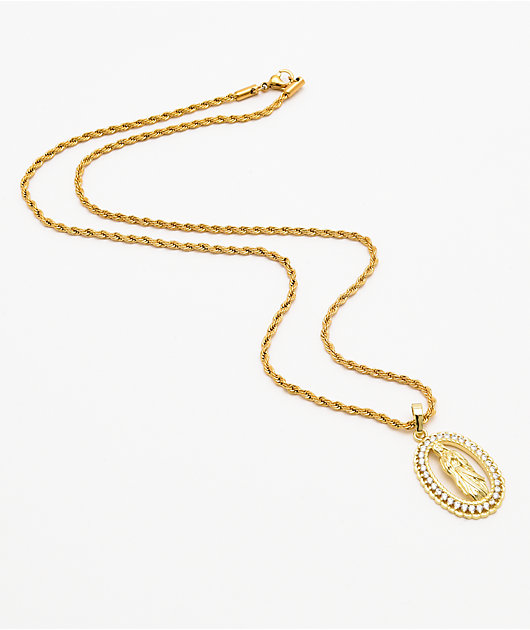 Saint Midas YG Guadalupe Gold Necklace