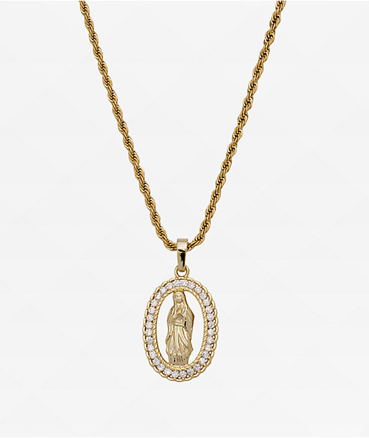 Saint Midas YG Guadalupe Gold Necklace