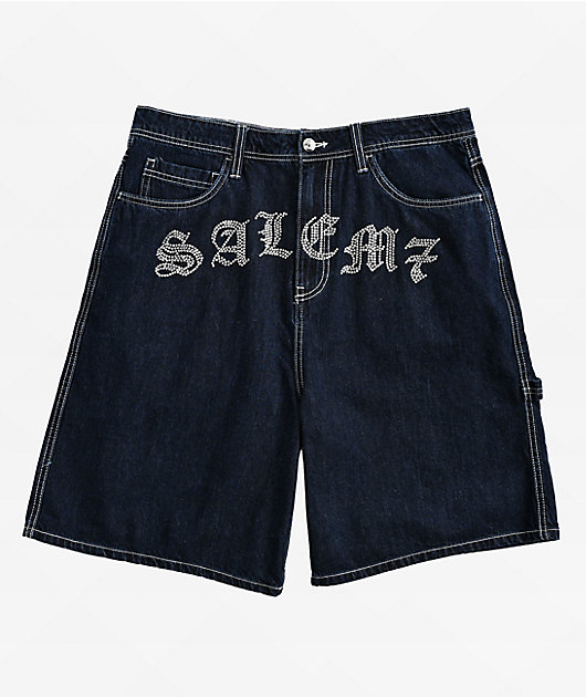 Salem7 Blingy Jorts Blue Denim Shorts Zumiez