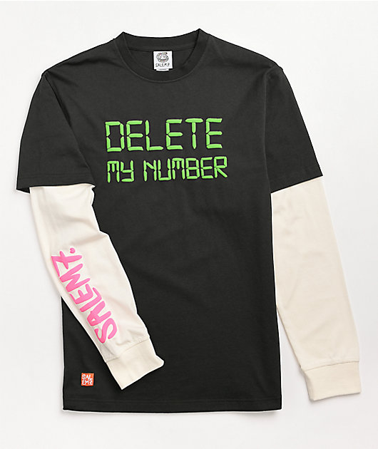 Salem7 Delete My Number Layered Long Sleeve T-Shirt
