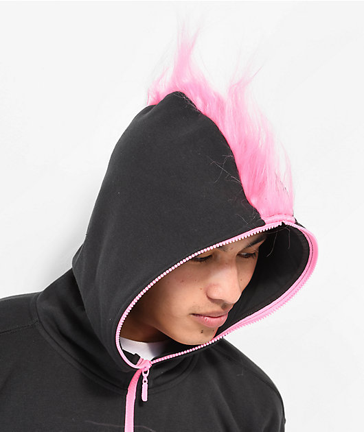 Half black half pink hoodie best sale