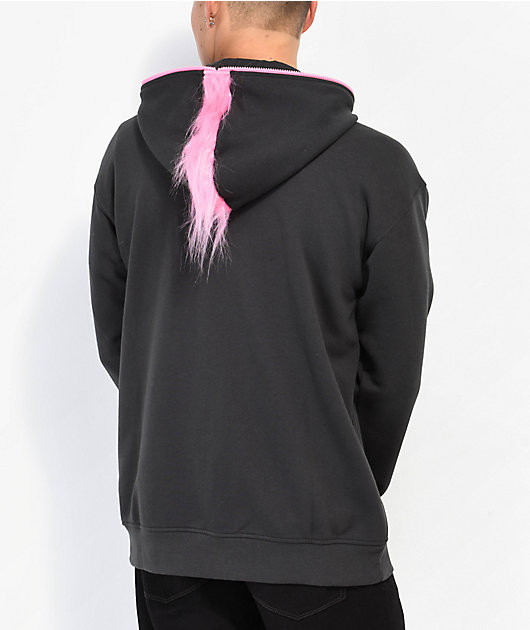 Pink black best sale zip up