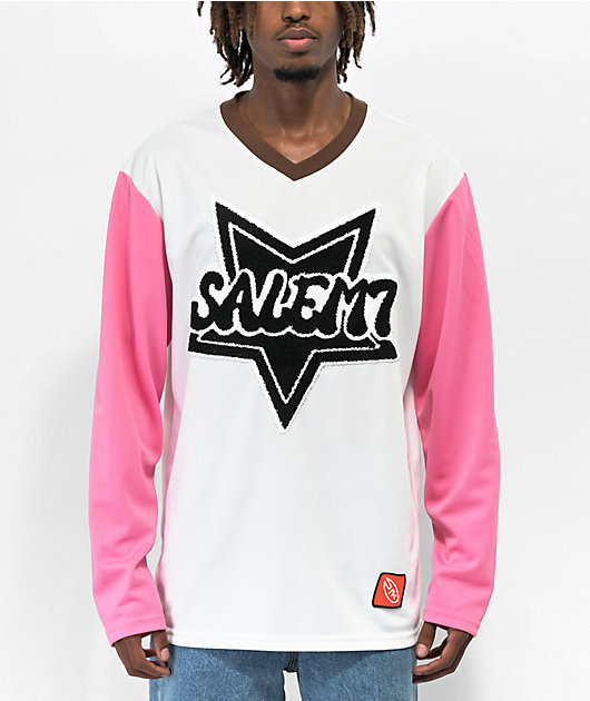 Pink store hockey jersey