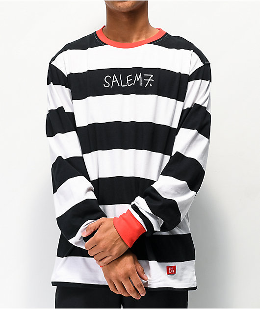 black and white striped prison shirt