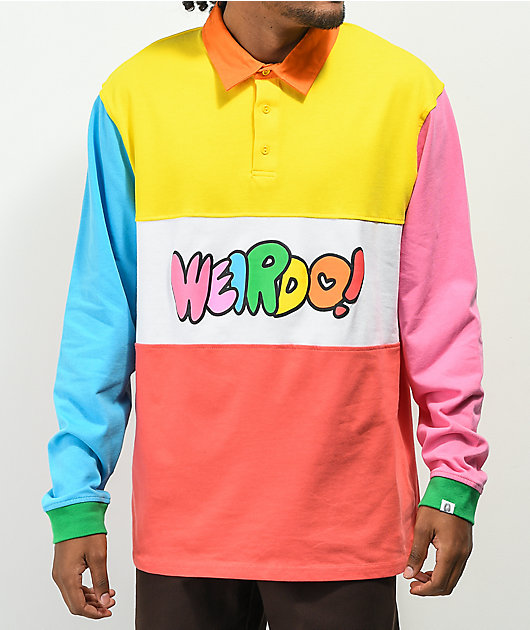 M7 Weirdo Colorblock Rugby Shirt, Color Block Rugby Shirt