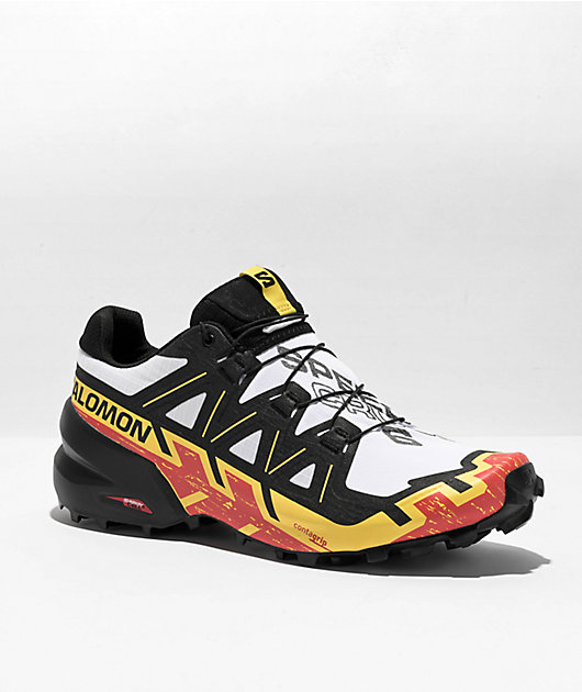 Zakenman Ophef wit Salomon Speedcross 6 White, Black & Empire Yellow Shoes