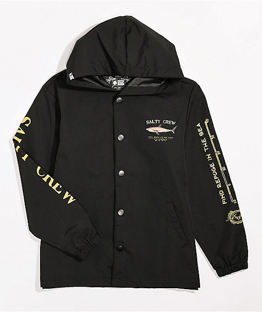 Salty Crew Boys Bruce Black Windbreaker Jacket