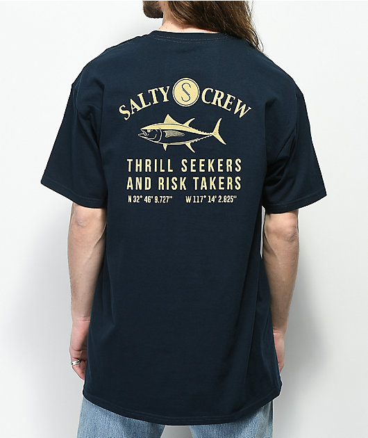 Salty Crew Thrill Seekers Fish T Shirt Skate Surf Double Sided G Max 80 ...