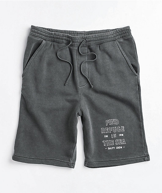Salty Crew Refuge Black Sweat Shorts
