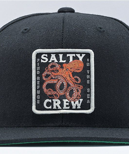 Salty Crew Squiddy Black Snapback Hat