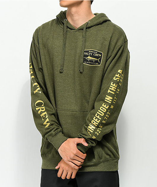 Salty Crew Stealth Army Green Heather Hoodie