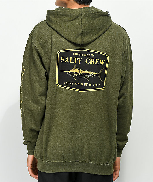 Salty Crew Stealth Army Green Heather Hoodie