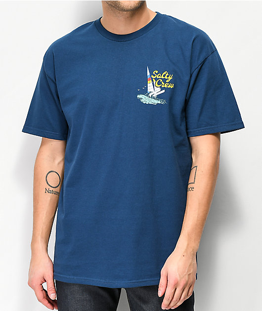 Salty Crew Wild Cat Harbor Blue T-Shirt