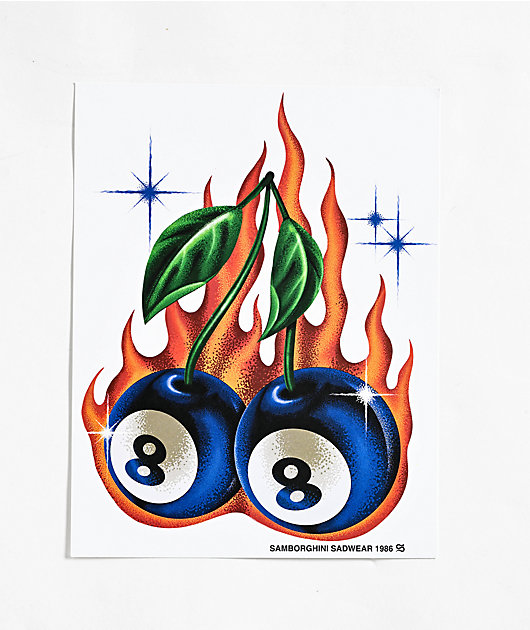 Samborghini 8 Ball Cherry Print Artwork | Zumiez