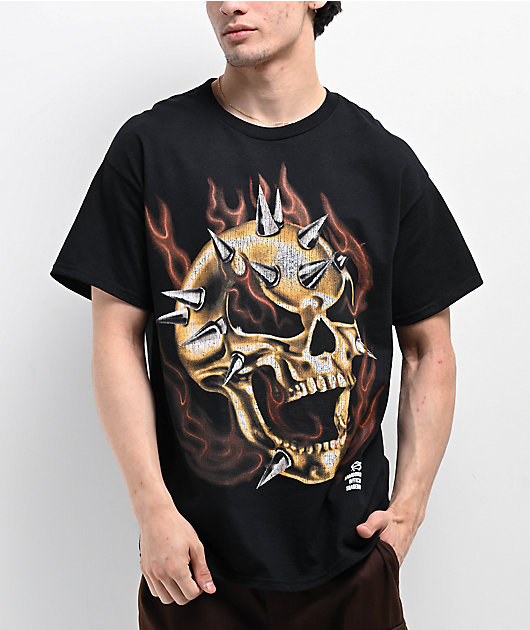 Samborghini Flame Skull Black T Shirt Zumiez