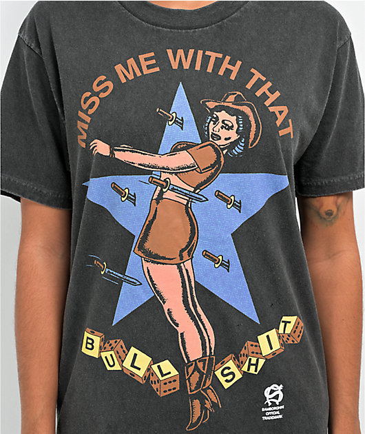 Samborghini Miss Me Black Wash T-Shirt