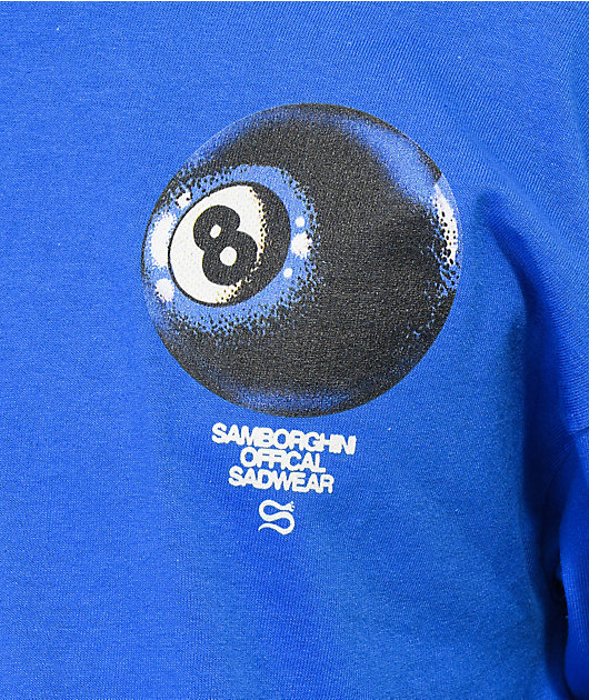 Samborghini Snake 8 Ball Skull Blue T-Shirt