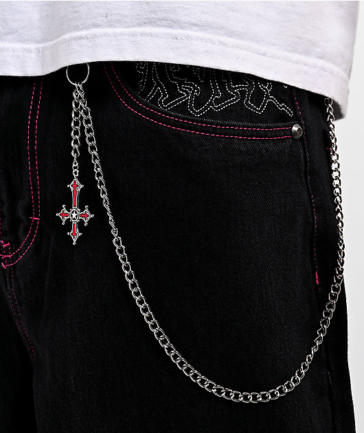 Sanguine Cross Silver Pocket Chain