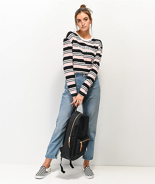 Santa Cruz 1973 Melrose Stripe Pink & Black Long Sleeve T-Shirt