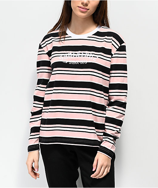 pink striped shirt long sleeve