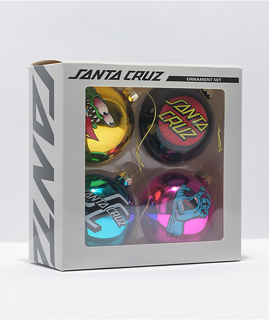 Santa Cruz 2021 Holiday 4 Pack Ornament Set Zumiez