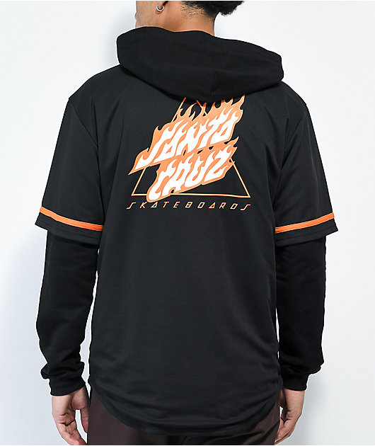 Santa Cruz Alden Black Layered Jersey Shirt | Zumiez