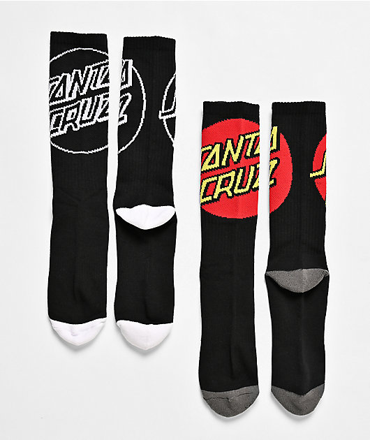 Santa Cruz Big Cruz 2 Pack Black Crew Socks