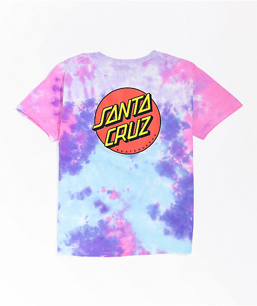 Santa Cruz Boys Classic Dot Cotton Candy Tie Dye T-Shirt