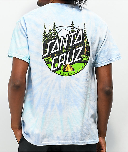 Santa Cruz Camping Dot Camiseta tinte laguna azul