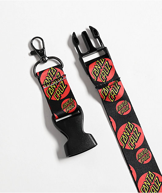 Santa Cruz Classic Dot Allover Black Lanyard