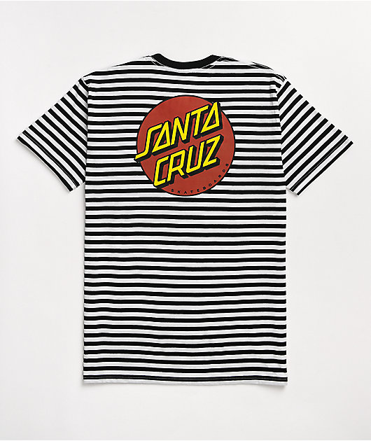 Santa Cruz Classic Dot Black & White Stripe T-Shirt