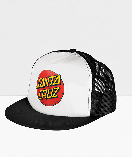 Santa Cruz Classic Dot Black & White Trucker Hat