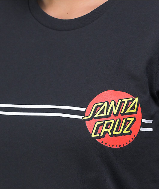 Santa Cruz Classic Dot Black & Red T-Shirt | Zumiez