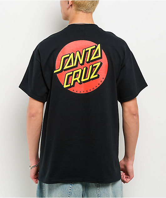 Santa Cruz Classic Dot Black T-Shirt | Zumiez