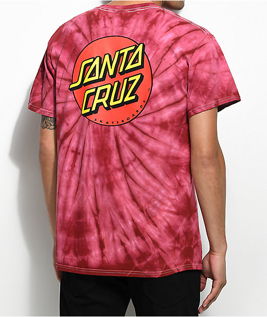 pink and red tie dye shirt