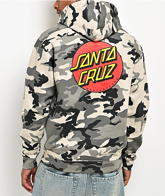 Santa Cruz Classic Dot Snow Camo Grey Hoodie | Zumiez