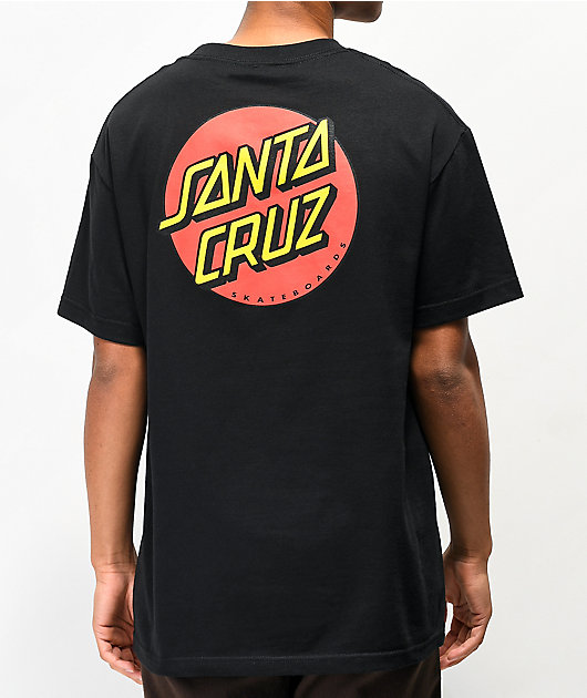 público engañar Gobernable Santa Cruz Classic Dot camiseta negra