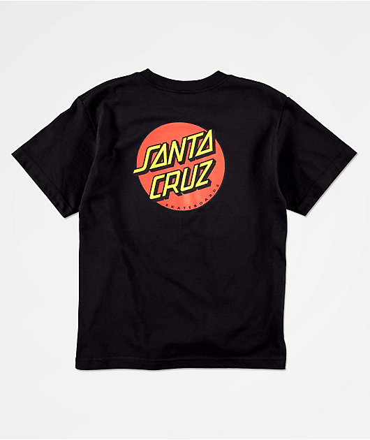 Santa Cruz Classic Dot camiseta negra para niños