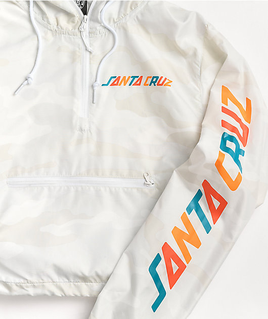 Santa Cruz Color Strip White Crop Anorak Jacket