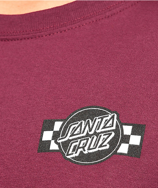 Santa Cruz Contest Burgundy Long Sleeve T-Shirt