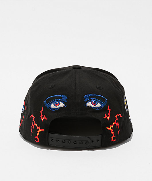 Santa Cruz Delfino Pinball Black Snapback Hat