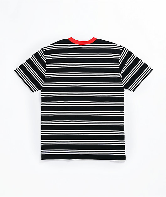 Santa Cruz Dot Embroidered Stripe Black T-Shirt