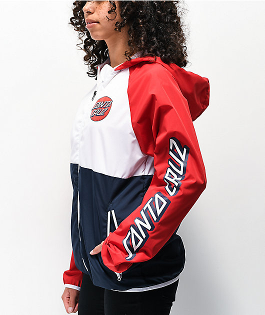 red white and blue windbreaker mens